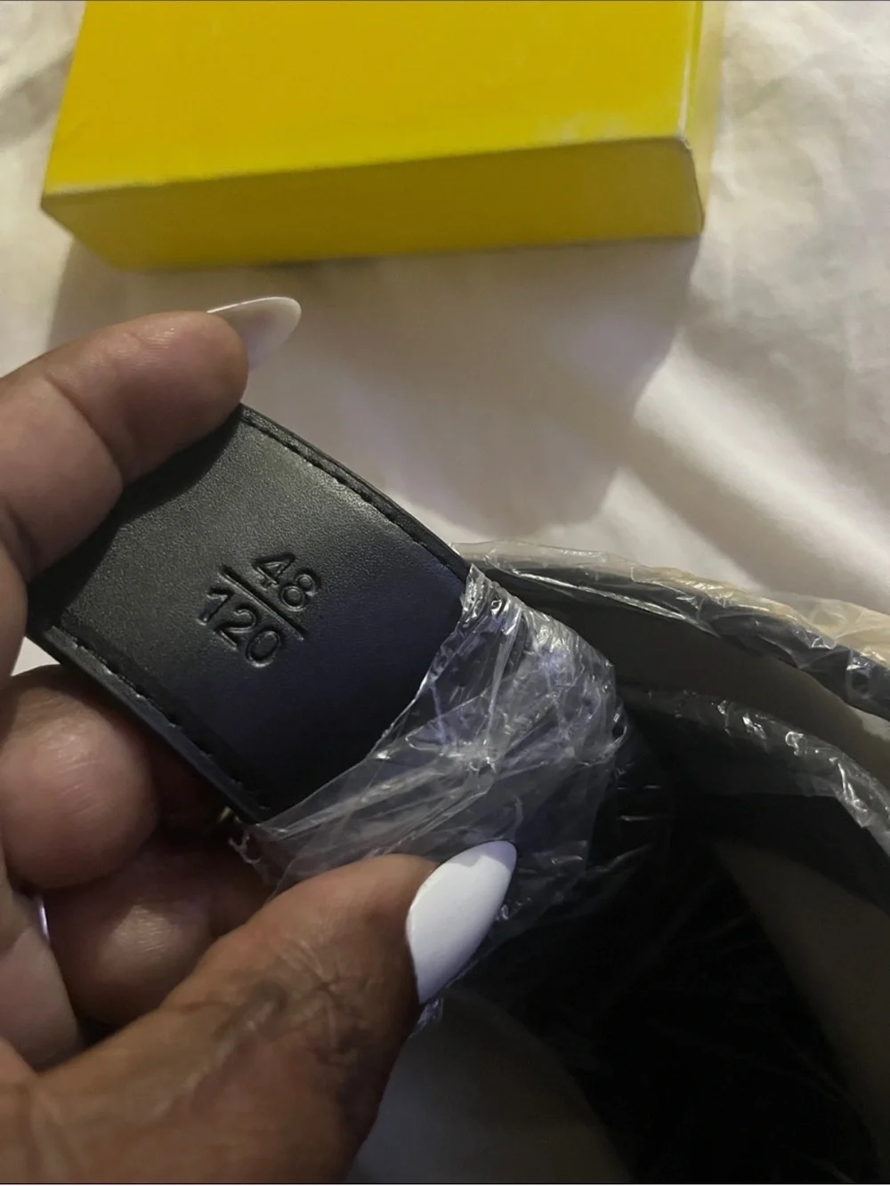 Fendi Black and Yellow FF Logo Buckle Reversible Belt